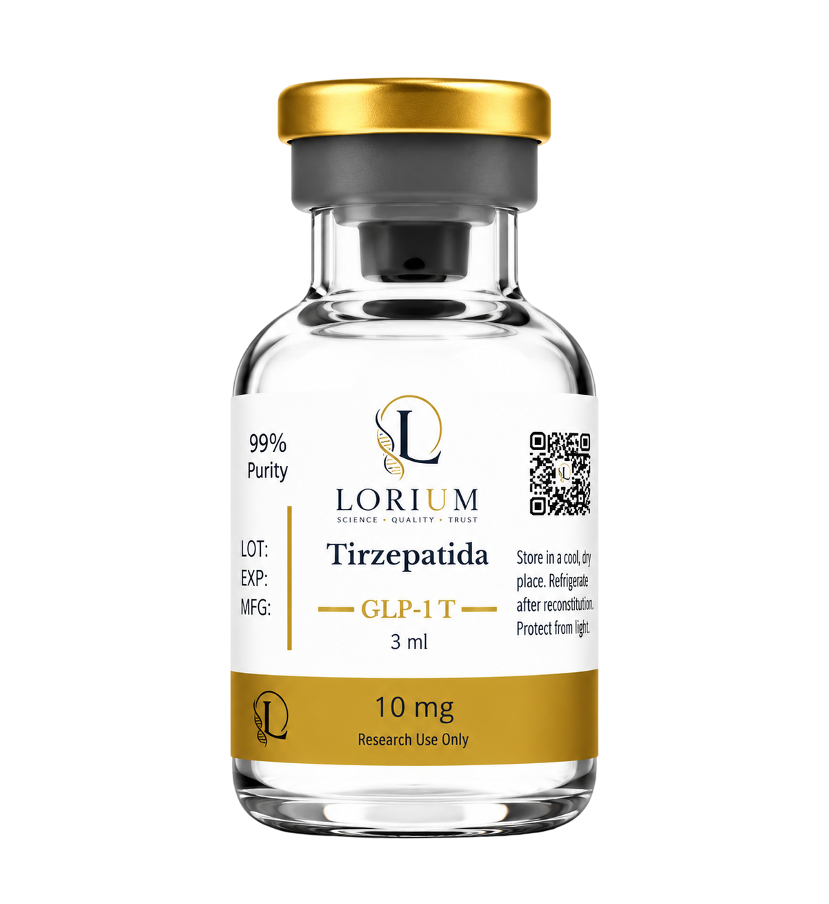 Lorium Tirzepatide GLP-1 T 10mg research vial