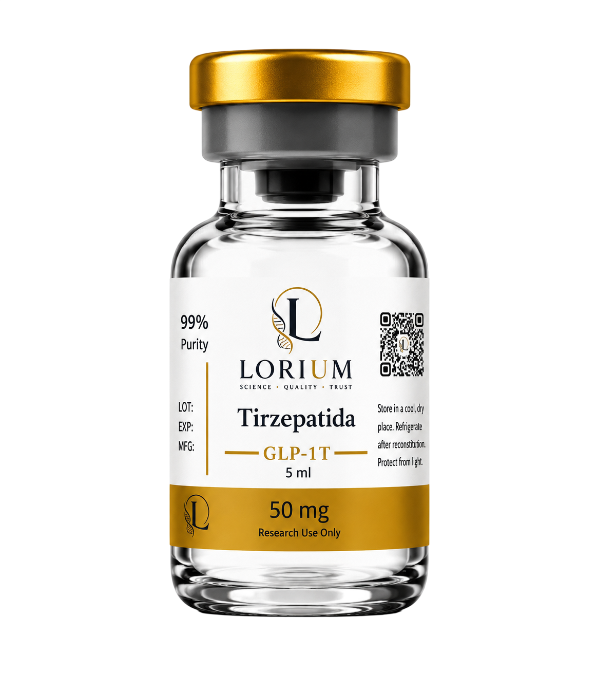 GLP-1 Tirzepatide (50mg Activated - 10mg/mL - 5mL)